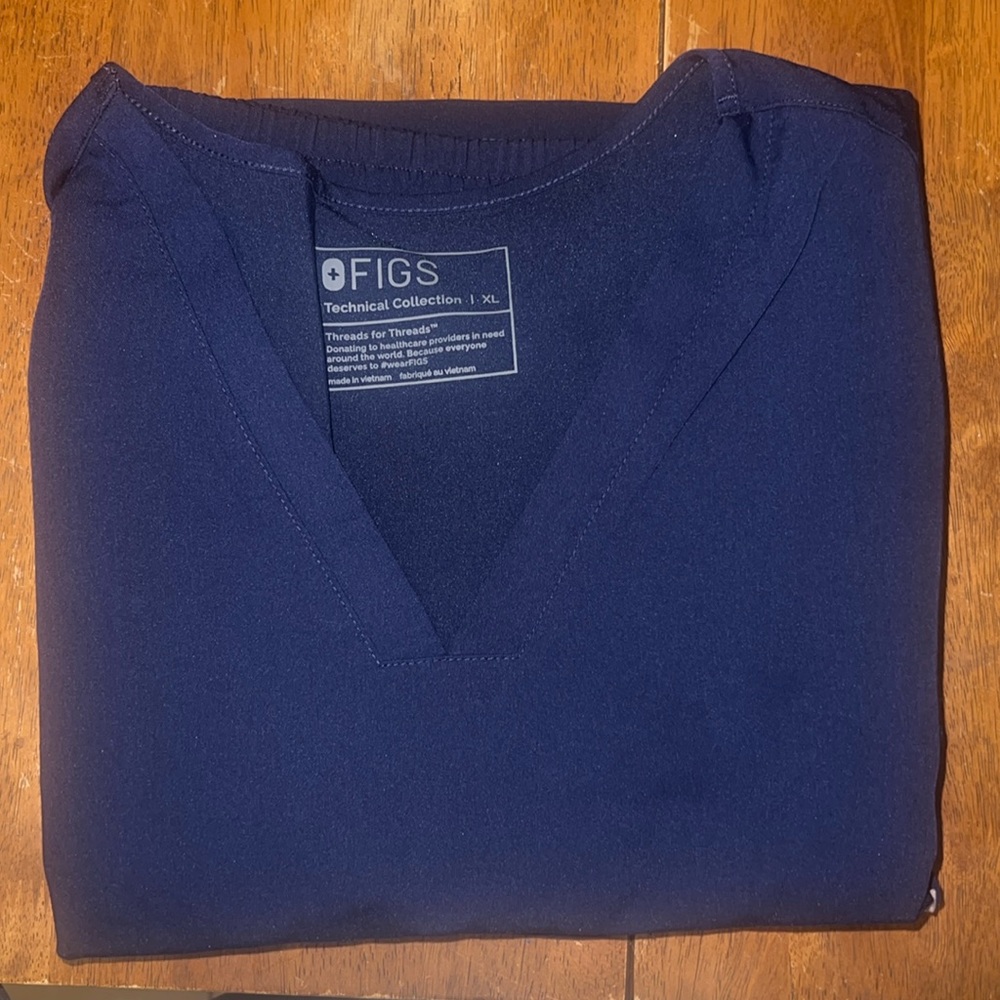 XL TALL Navy Blue Figs Scrub Set